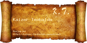 Kaizer Teobalda névjegykártya